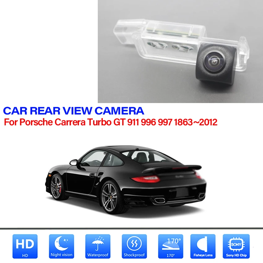 Rear View Camera For Porsche Carrera Turbo GT 911 996 997 1863~2012 CCD HD Night Vision License Plate camera Waterproof