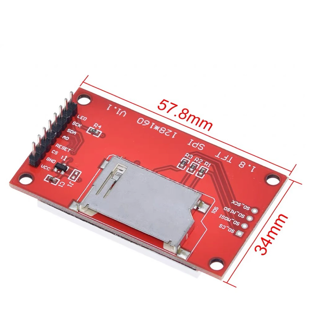 TZT 1.8 inch TFT LCD Module LCD Screen Module SPI serial 51 drivers 4 IO driver TFT Resolution 128*160 For Arduino