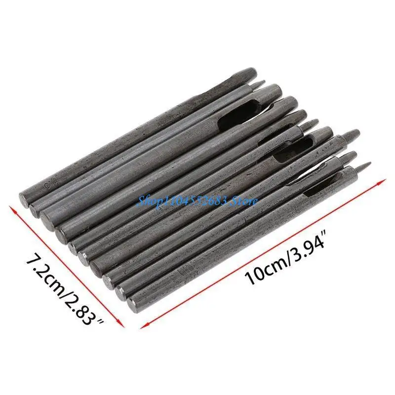 Y6GD 10 قطع من أدوات الحفر المجوفة ذات الحزام المصنوع يدويًا من الجلد