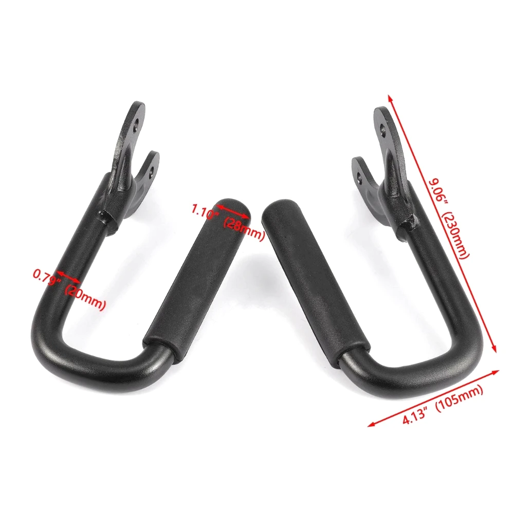 2pcs Front Grab Grip Bar Handles Metal Red For Jeep Wrangler TJ & Unlimited 1997-2006 Car Accessories Styling Armrest