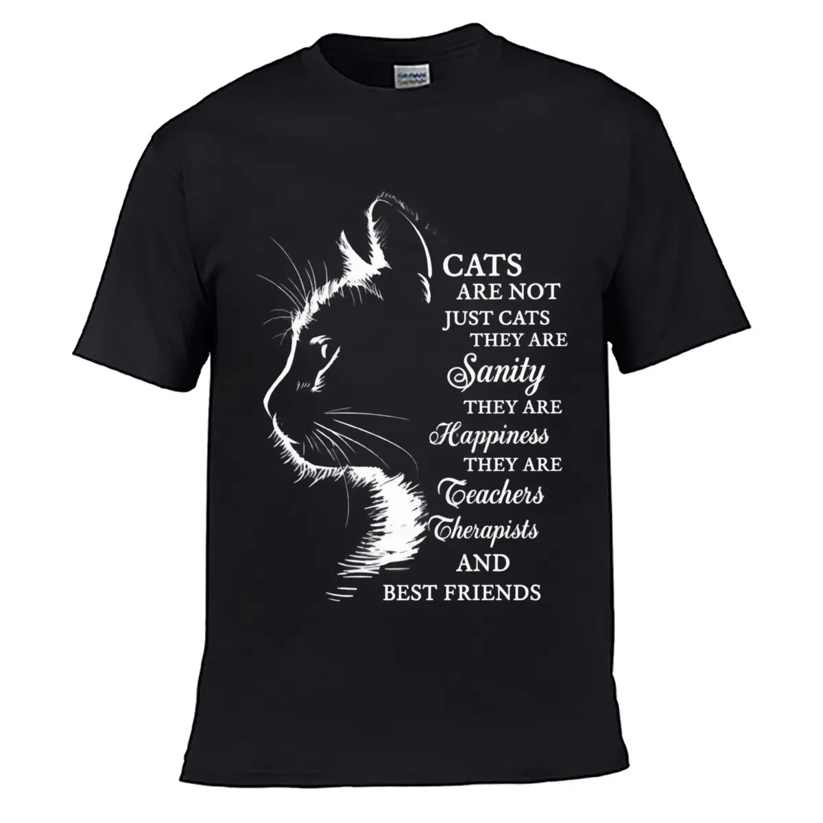 Cats Are Not Just Cats Family Companions Teachers Therapists Best Friends short-sleeved T-shirt