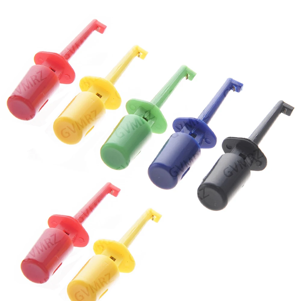 Assorted Color Flat Double Hook Test Clips 10PCS IC PCB Circuit Board Testing Connection Electronic Components Red/Yellow/White