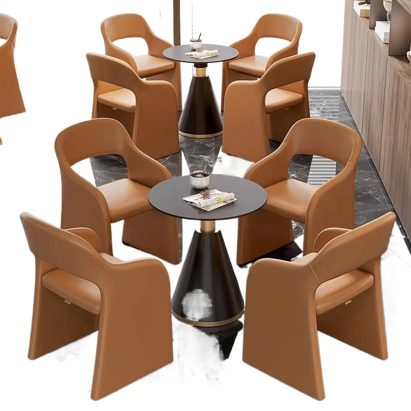 Cream Wind Single Sofa Living Room Beauty Salon Sales Office Negotiate One Table Four Chairs Combination Sitting Area Sofa Chair