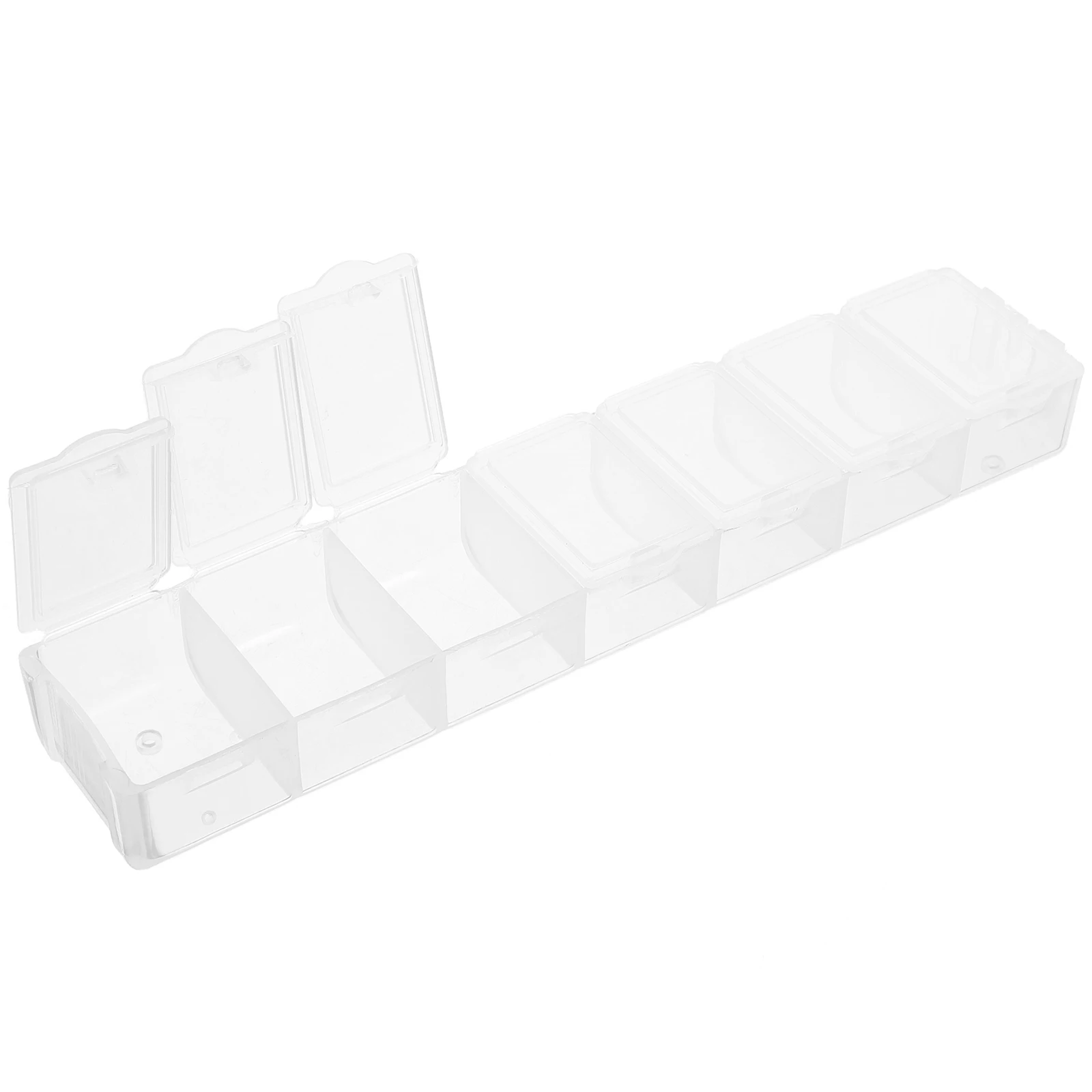 

7-grid Storage Box for Beads Jewelry Materials Organizer Plastic Container with Dividers Small Parts Holder Clear