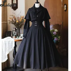 Classic Halter Neck Skirt Retro Corset Empire Waist Lolita Dress / Short Jacket Cape / Long Sleeve Shirt by Forest Wardrobe