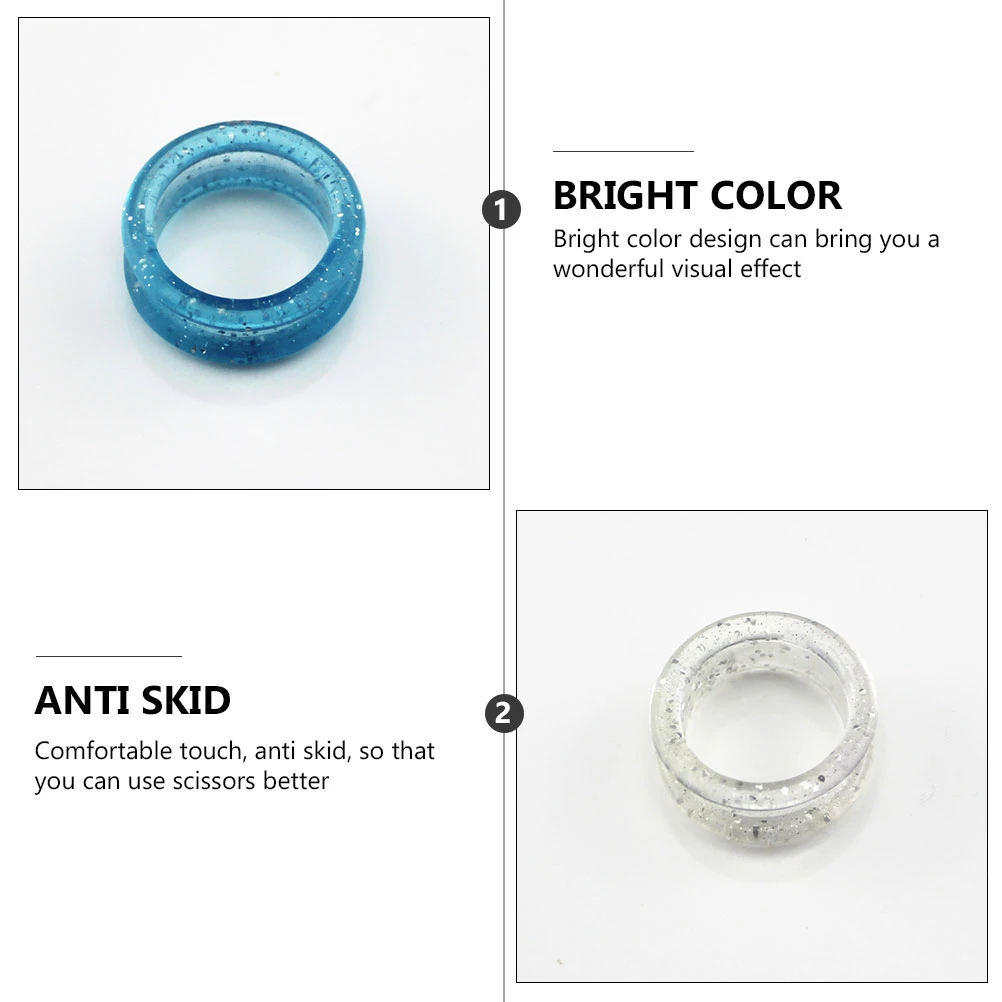 

16pcs Anti-scissor Ring Dog Grooming Scissors Kit Blending Shears Protector Clips Finger Rings Silicone Comfort Non-slip