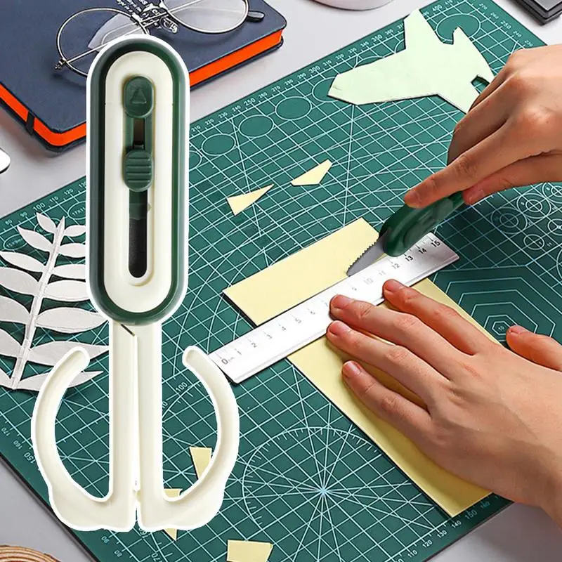 Draagbare schaar Intrekbare doossnijder 2-in-1 Ergonomische antislipschaar Lichtgewicht intrekbare doossnijder Draagbare gadget