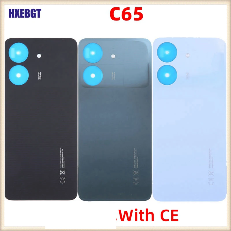 

New For Xiaomi Poco C65 Back Lid Housing Door Rear Battery Cover Chassis + Adhesive Sticker Smartphone Repair Parts