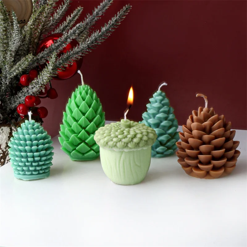 5 stücke Tannenzapfen Silikon Kerze Form DIY Weihnachten Tannenzapfen Aromatherapie Gips Seife Formenbau Eichel Kegel Handgemachte Wohnkultur
