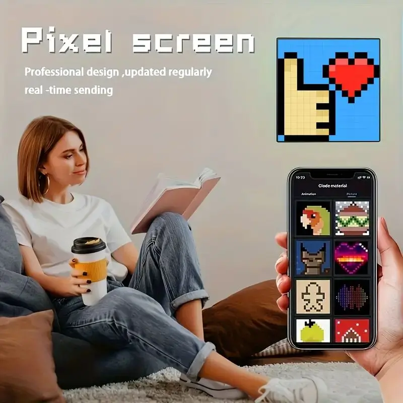 Розумний світлодіодний матричний піксельний дисплей 32*32 APP Control Programmable DIY Text Animation For Gaming Room Decor Desktop Animation Frame