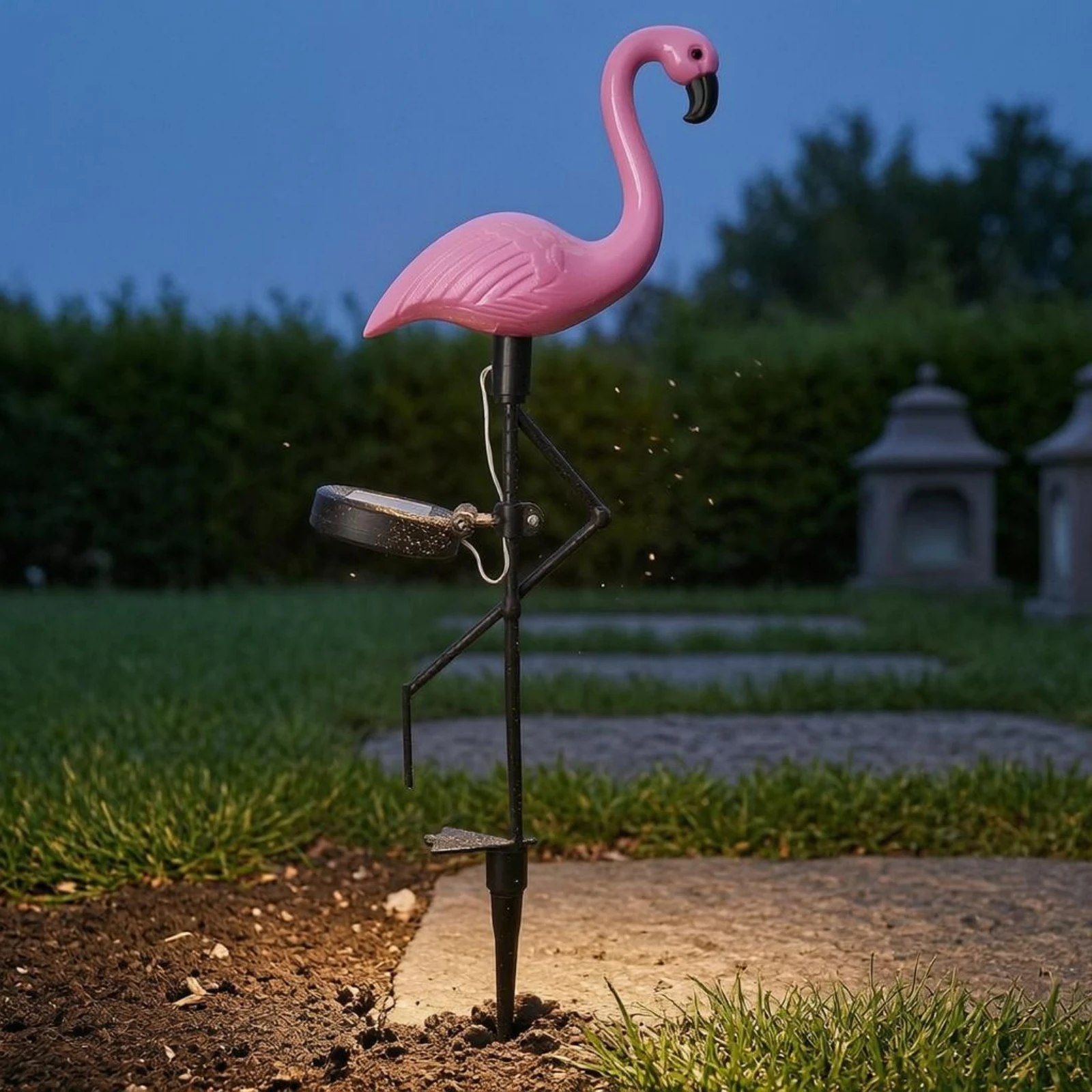 Solar Flamingo Lamp Automatic on/off Pink Flamingo Garden Light Outdoor Decor for Lawn
