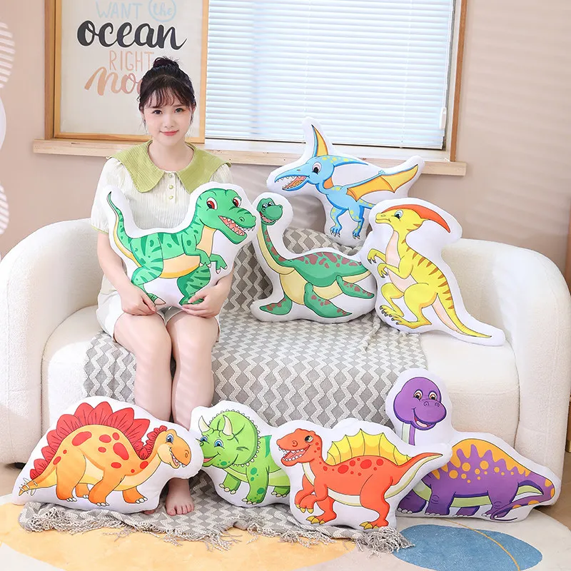 

Cute Simulation Dinosaur Plush Toy 3D Printing Stuffed Animal Dragon Plush Pillow Stuffed Cartoon Cushion Kids Doll Home Decor