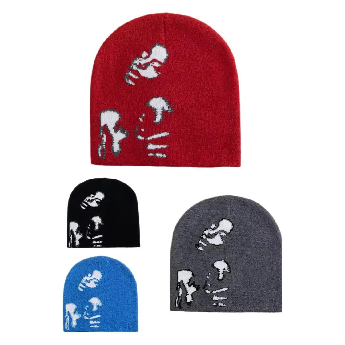 Fashionable Women's Pattern Knitted Caps Men And Women Tidal Current Versatile Outdoor Leisure Cold Proof And Warm Pullover Hats