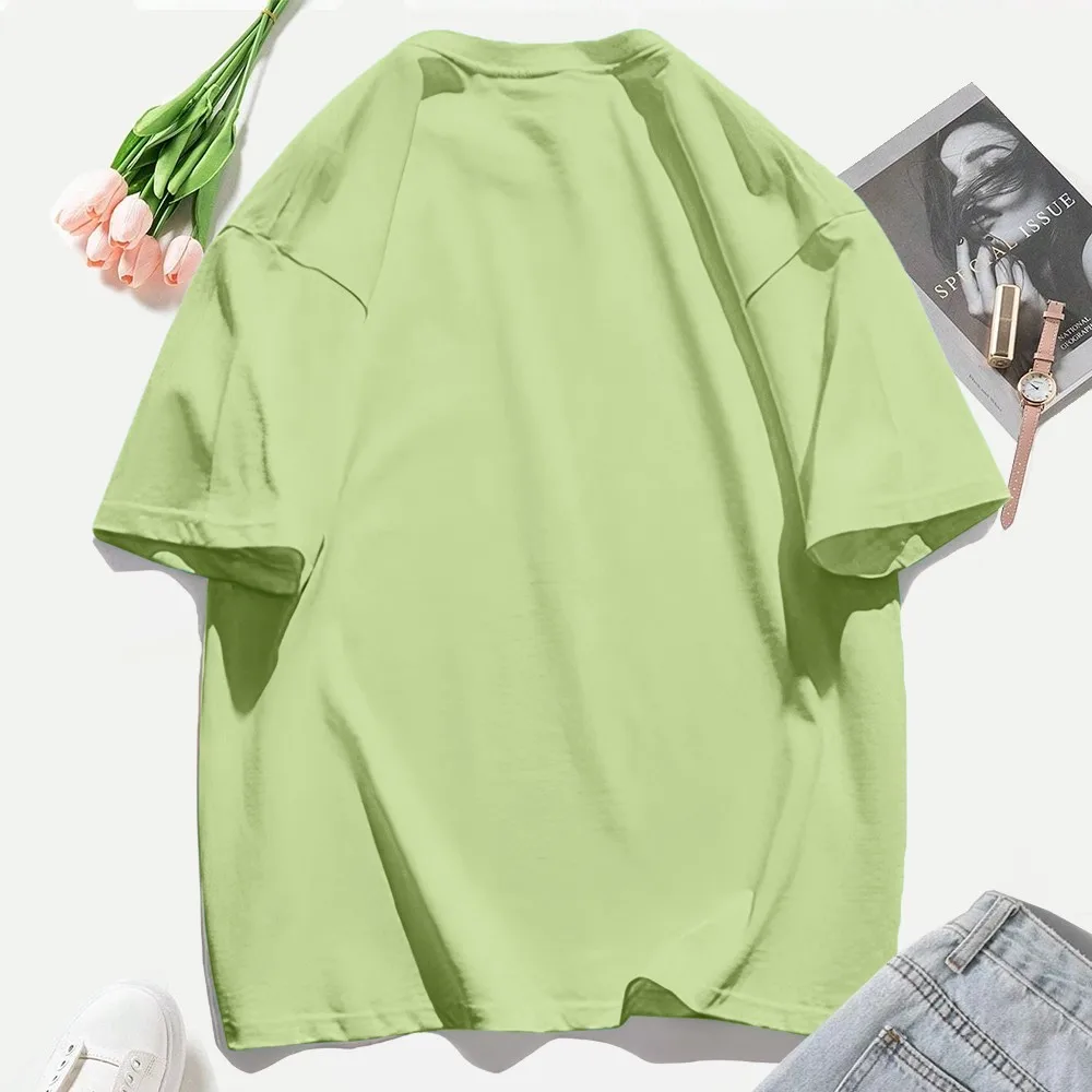 Blood Orange Cartoons Prints Cotton T-Shirts Womens Summer Short Sleeve T Shirts Casual Soft Oversized Tops Basic O-Neck Clothes
