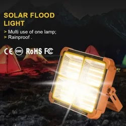 1000W Portable Solar Charging IP66 Floodlight waterproof LED Camping Light Power Bank 8000mAh For Outdoor Emergency Lighting