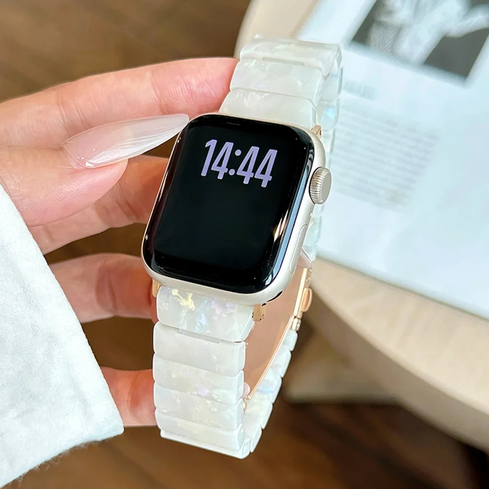 

Lady Resin Strap For Apple Watch Ultra 2 49mm 10 42/46mm Women Bracelet iWatch Series9 7 8 45/41mm 6 5 4 44mm/40mm 3 2 1 38/42mm