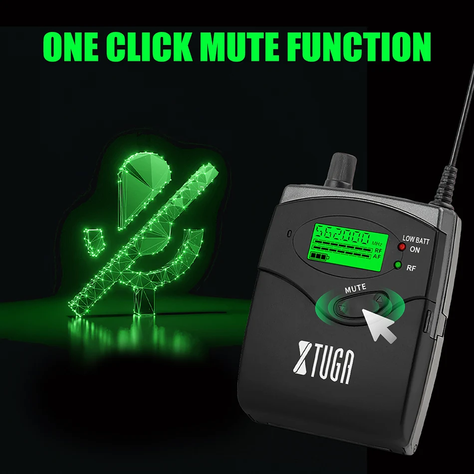 TLF Xtuga RW2090 UHF Professional 2 Bodypack في الأذن نظام Inalambricos في الأذن للمرحلة مع BT في الأذن