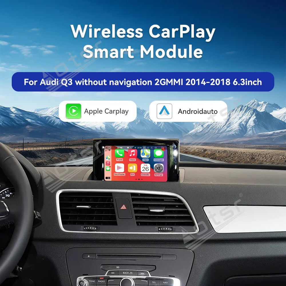 New Car Accessories For Audi Q3 2GMMI 2014-2018 6.3” Without navigation Wireless Carplay Decoder Box Android Auto Link AirPlay view 4