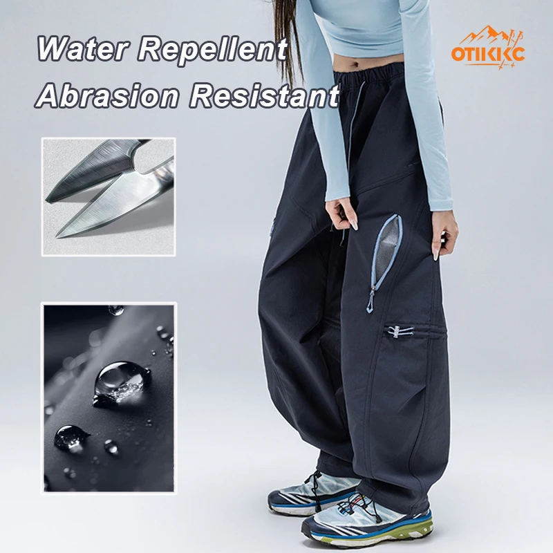 Unisex Mountain‑Style Lightweight Paratrooper Wide‑Leg Pants, Spring & Autumn Water‑Repellent Hiking Casual Softshell Trousers f 2