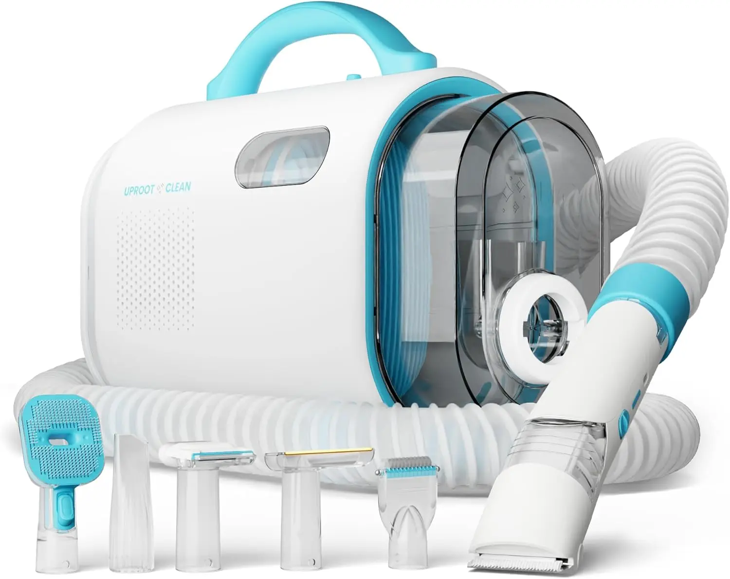 

7-in-1 Pet Grooming Vacuum Kit for Cats and Dogs with Brush, Deshed, Trim, Clean & Dry Attachments