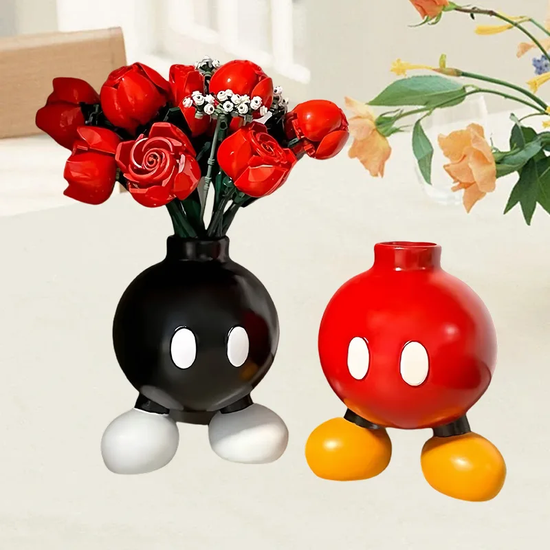 

Аниме креативное украшение черная ваза с Микки Маусом для гостиной мультфильм настольная скульптура украшение милый подарок