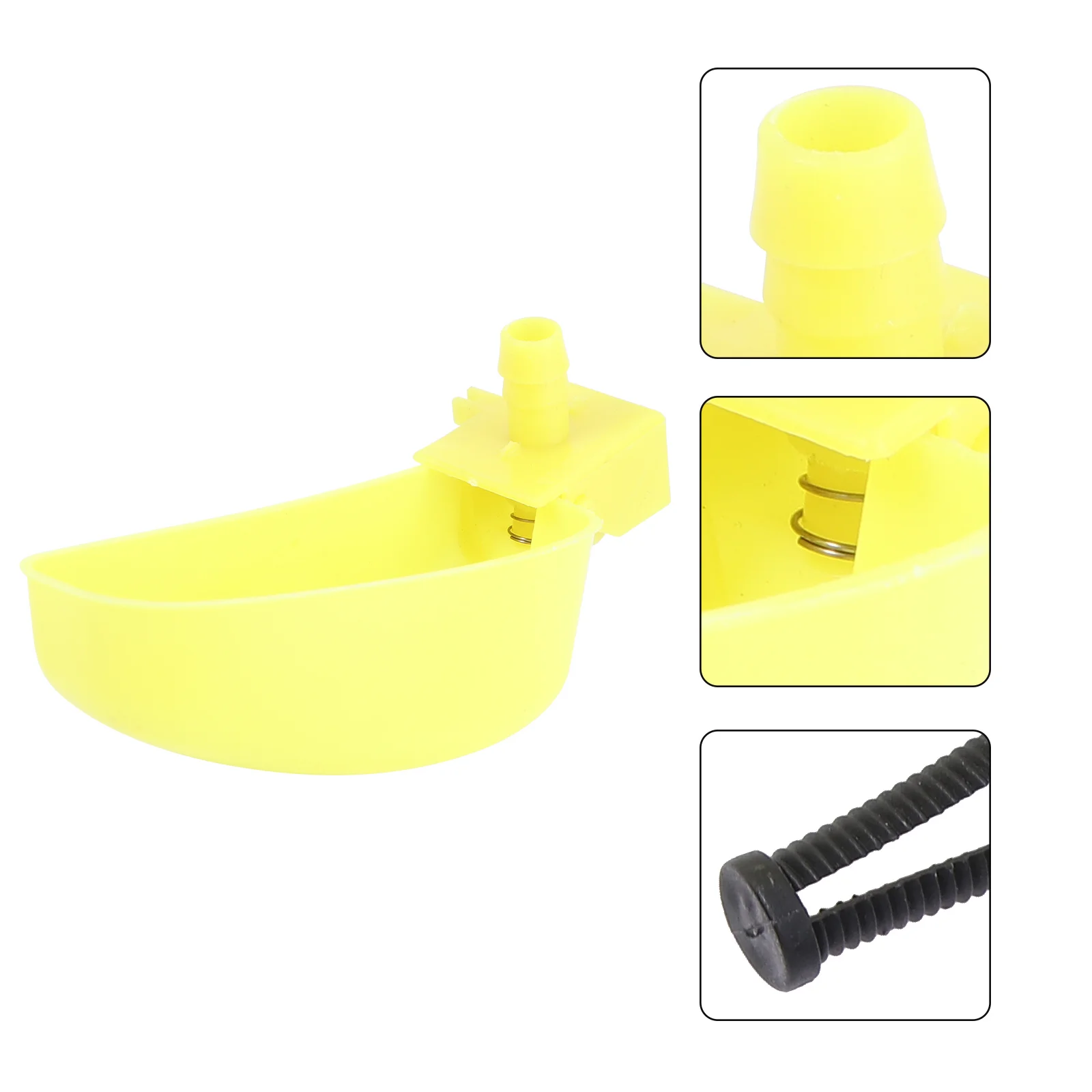 

12Pcs Automatic Birds Water Bowl Safe Plastic Quail Pigeon Parrot Drinking Feeding Cage Accessory Yellow Large