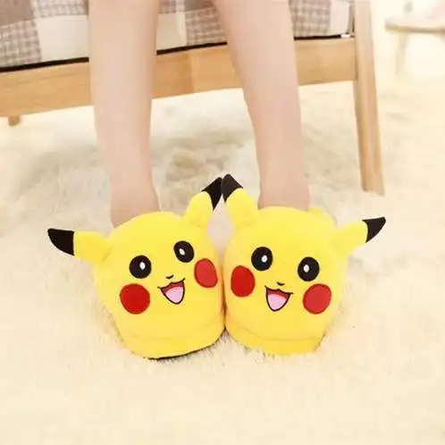 Pokemon Pikachu Jigglypuff Snorlax Eevee Plush Cotton Shoes Family Couple Furniture Charmander Slippers Birthday Gifts Toys