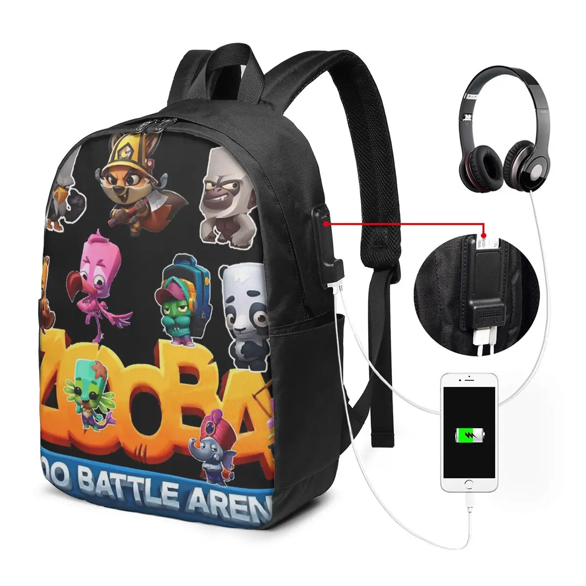 Great Model Zooba Battle Arena Gift Music Fans Backpack Travel Notebook Bag Computer College Student School Bag Laptop
