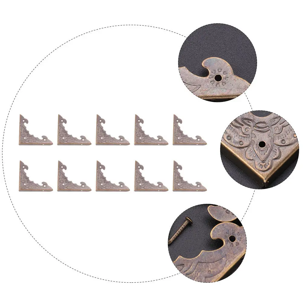 

24Pcs Jewelry Box Protector Corner Guard Retro Iron Decor for Gift Wooden Case Metal Box Protection Accessories