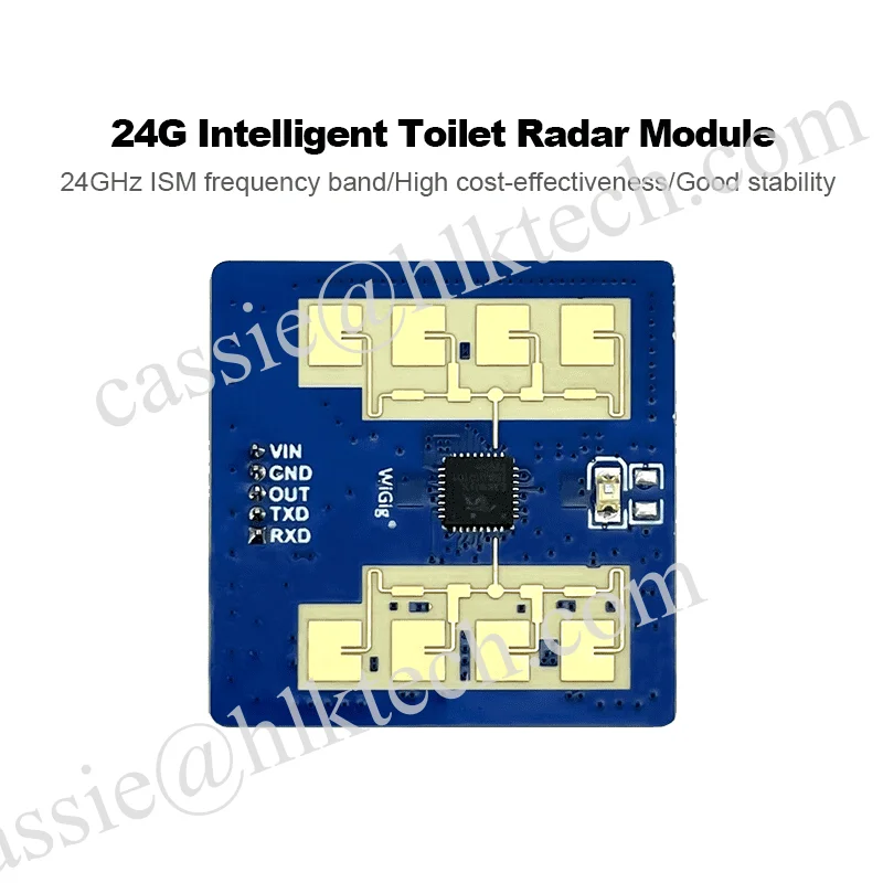 Sensor inteligente do reconhecimento do gesto do toalete, interruptor automático da presença humana, módulo do radar do Mmwave, HLK-LD2411, 24G, HLK-LD2411