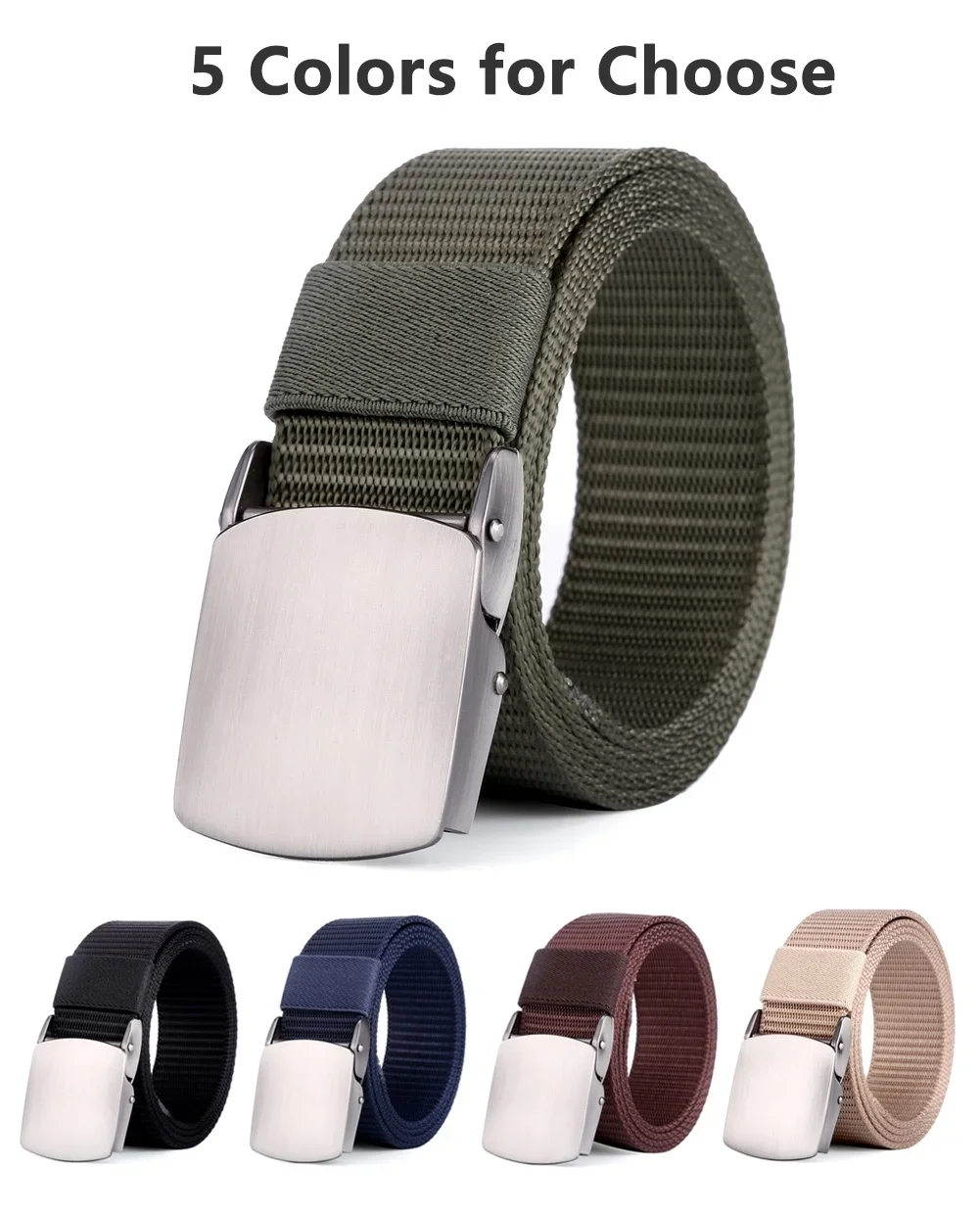 

Fashion Unisex Canvas Belt Metal Tactics Woven Belt Canvas Belt Casual Pants Cool Wild Gift Belts