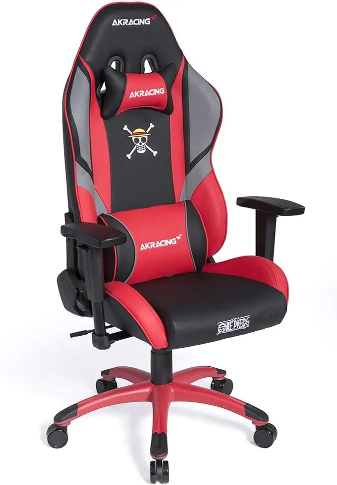 AKRacing One Piece Gaming Chair Desk Chair Luffy Red One Piece Collaboration Model Durable PU Leather 180 Degree Reclining Home