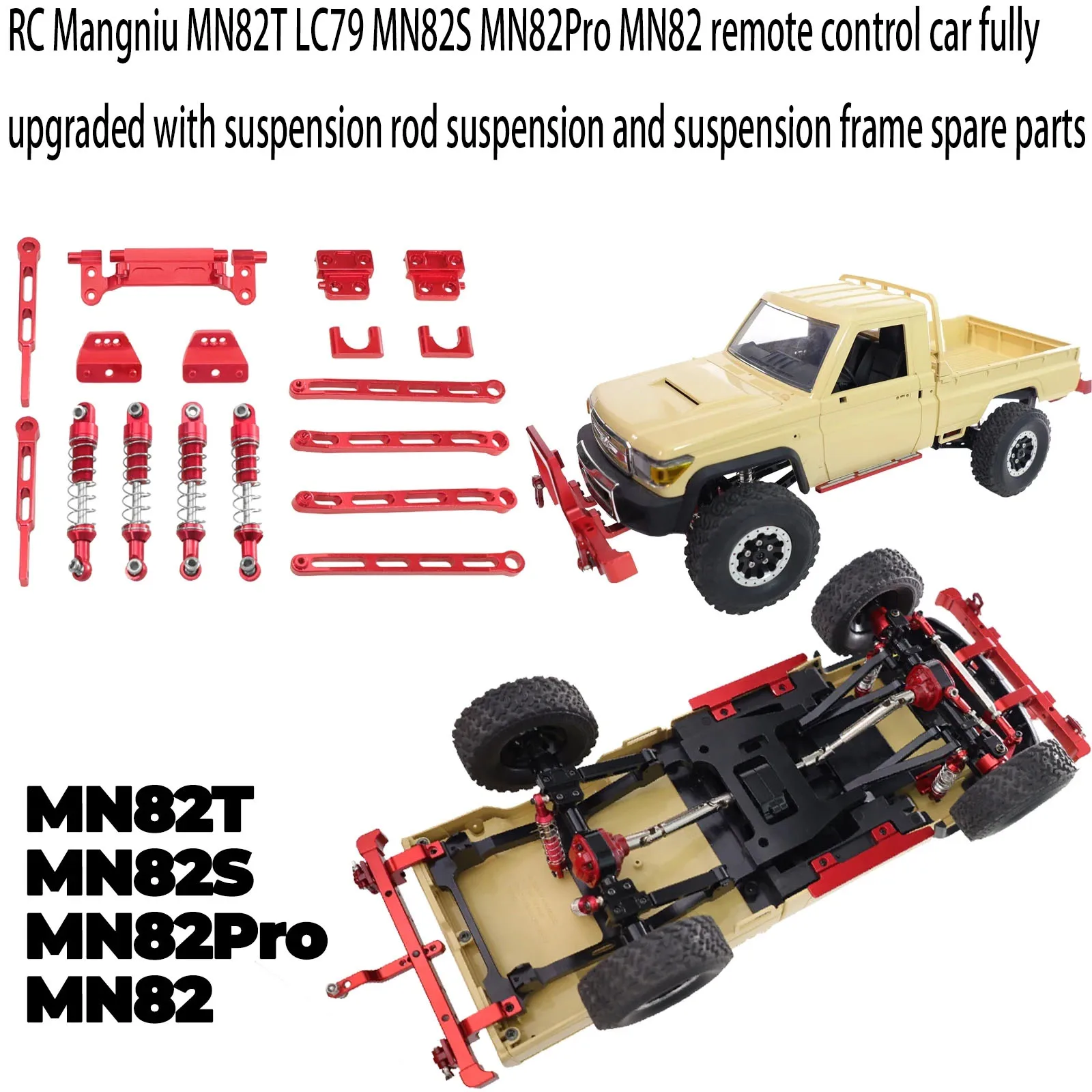 Yuzhe Optimal RC Mangniu MN82T LC79 MN82S MN82Pro fully upgraded MN82 remote control car rod suspension suspension suspension fr