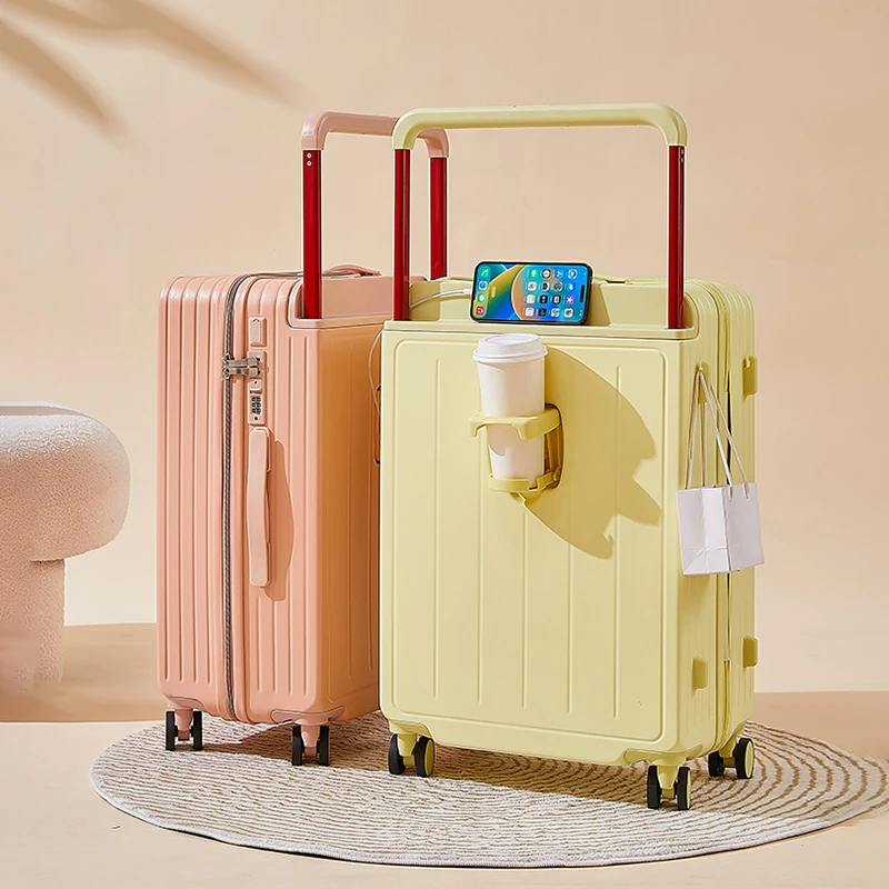 New Luggage With Usb Cup Holder 20 28 Inches, New Unisex Luggage, Travel Cabin, Large Size Luggage, High Aesthetics