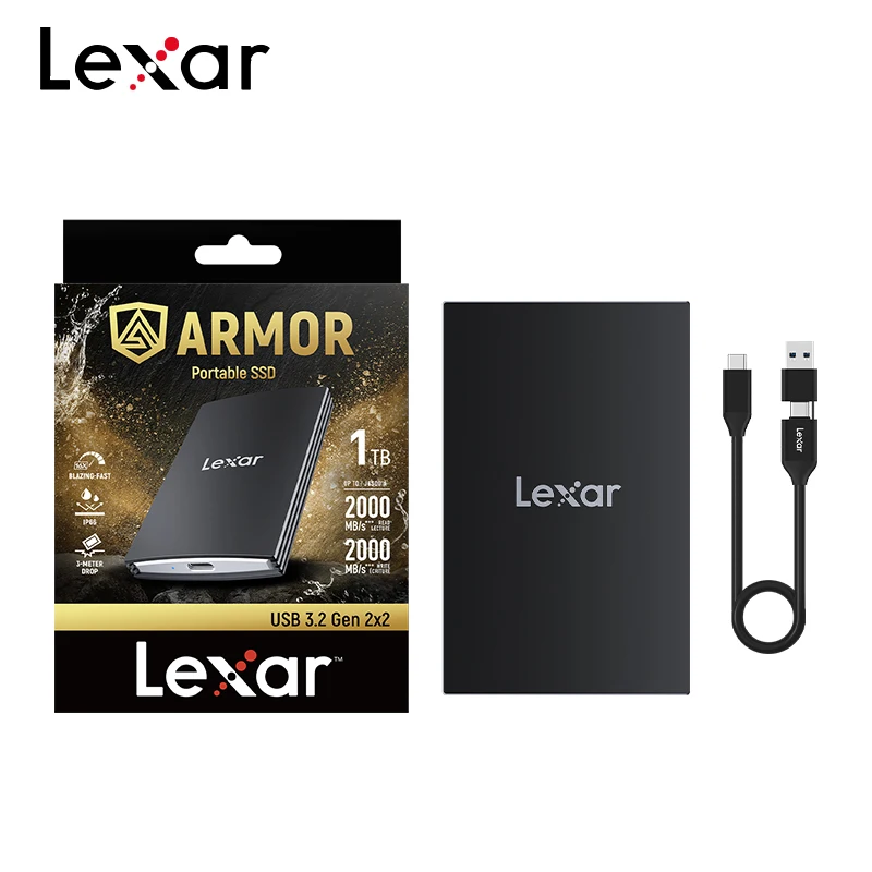 Lexar ARMOR LAR700 Mobile SSD 1TB 2TB Portable Solid State Disk USB 3.2 Gen 2x2 R/W Max 2000MB/s PSSD Storage Disk For PC