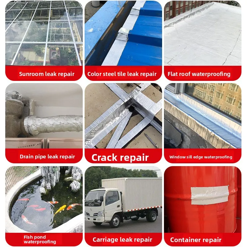 Butyl Tape Self-adhesive Waterproof Membrane Aluminum Foil Sealing Strip Color Steel Roof Kitchen Pipe Leak Repair Tape