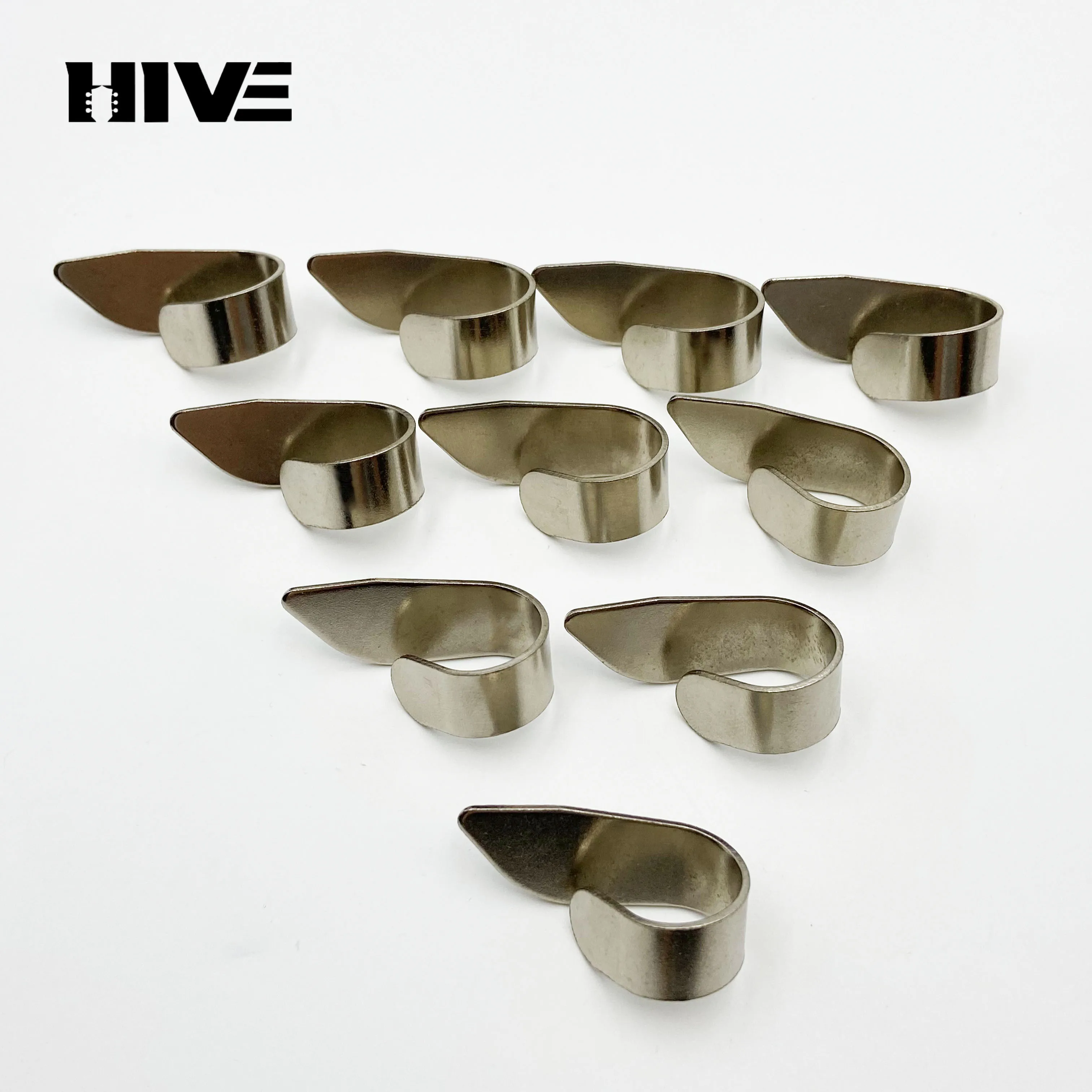 10Pcs/set Metal Thumb Guitar Finger Pads Thumb Single Pick Guitar Finger Pick Guitar Pick Guitar Accessories