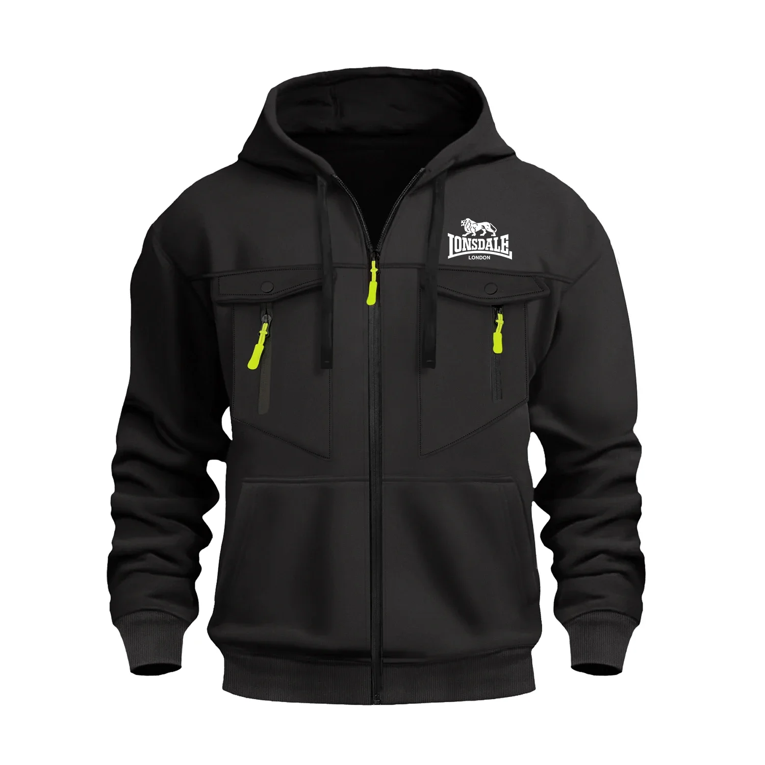 

Autumn and winter fashion men's hoodies, loose street solid color sweatshirts, zipper casual fitness warm sweatshirts