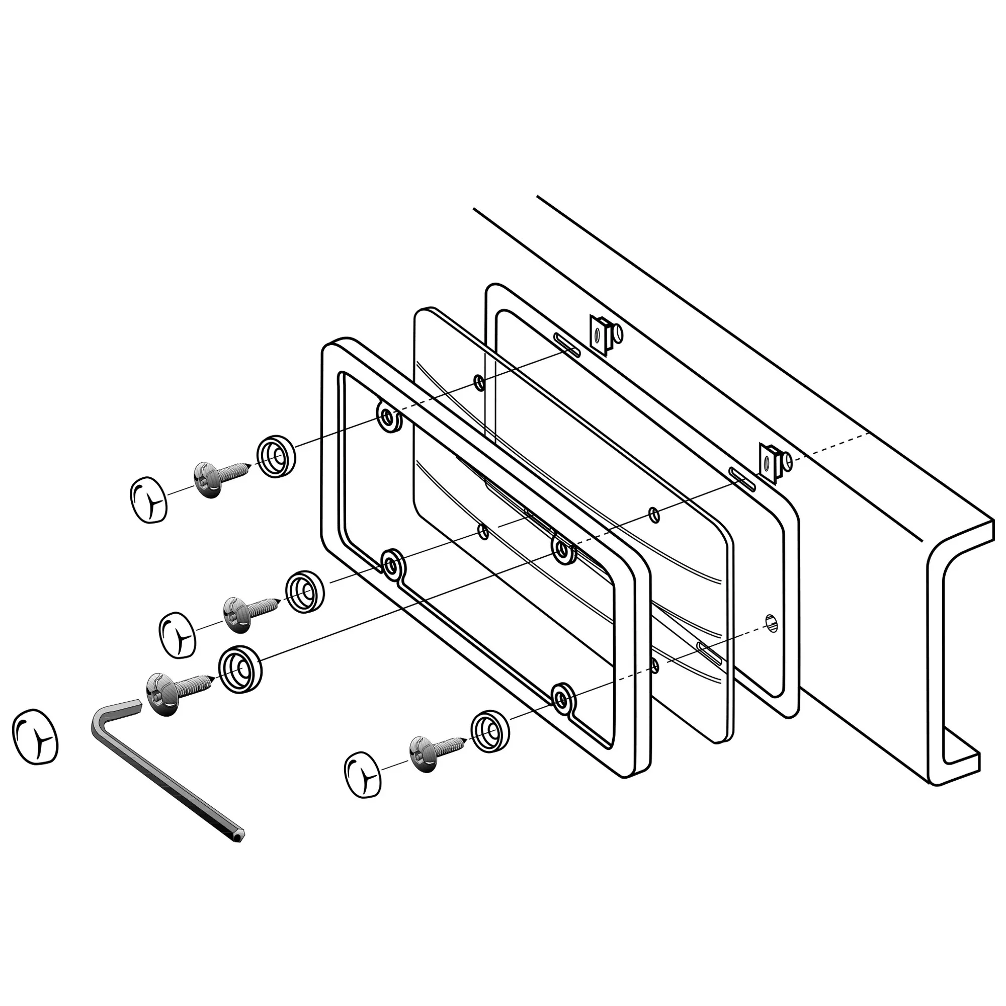 (2 แพ็ค) ฝาครอบและโครงป้ายทะเบียนกันขโมยสีดํา