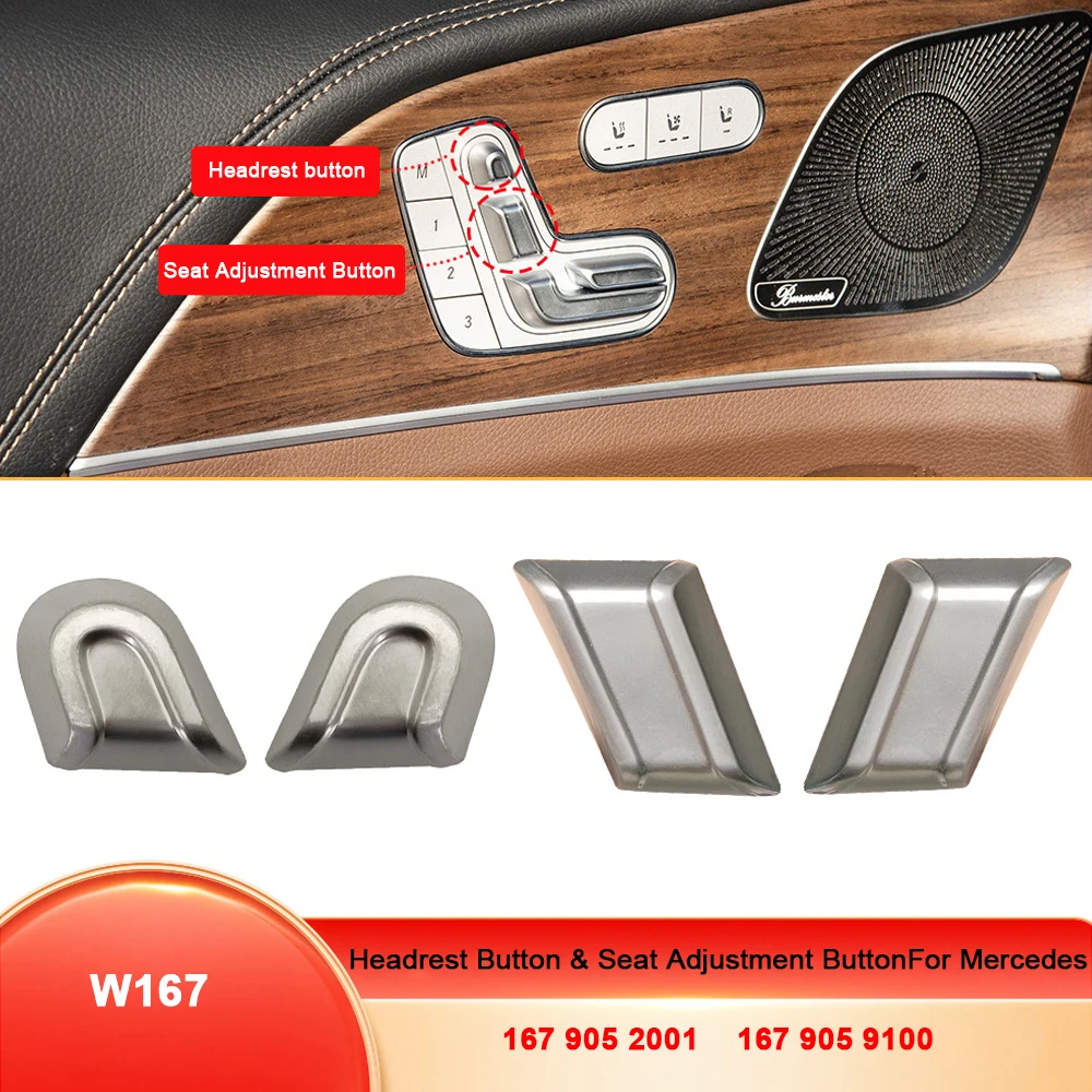 

Car Seat Adjustment Switch Button Headrest Button Cover For Mercedes Benz GLE GLS-Class W167 GLE350 GLS450 GLS480 AMG