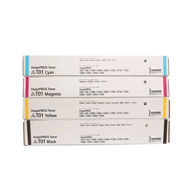 1set/KCMY Original new T01 Toner Cartridge for Canon imagePRESS C60 C65 C600 C650 C700 C750 C800 C850 IRC7570 C7565 C7580