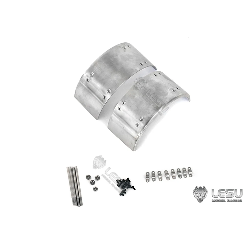 LESU RC 1/14 Simulation Metal Stainless Steel Truck Sand Plate L-1212-B Container Semi-trailer Tractor Truck Dump Truck Fender