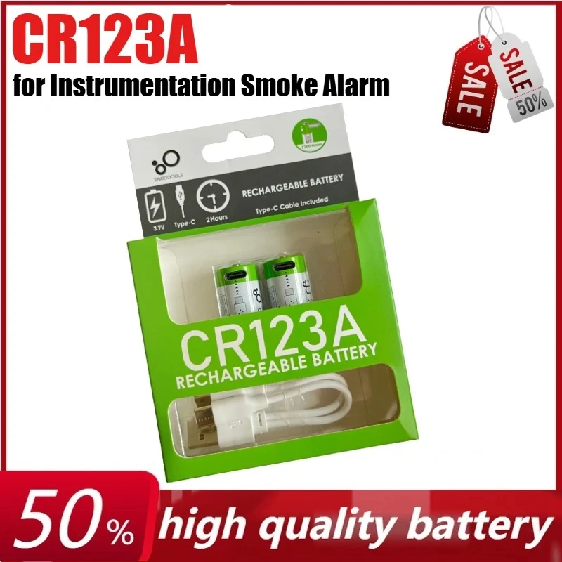 

3.7V 500mAh CR123A Large Capacity Lithium Battery for Instrumentation Smoke Alarm Mobile Phone Charging Wireless Camera