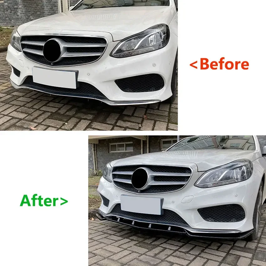 For Mercedes E-class 2013-2015 W212 AMG Coupe Line Car Front Bumper Spoiler Splitter Front Lip Shovel Lower Body Kit