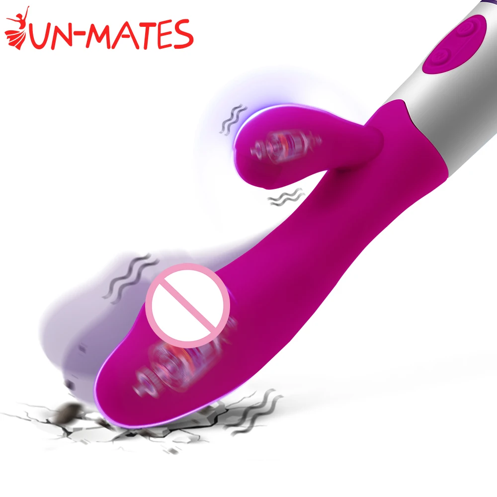 Rechargeable Dildo Rabbit Vibrator Dual Vibration G Spot Vagina Massager AV Stick Clitoris Sex Toys for Women Female Masturbator