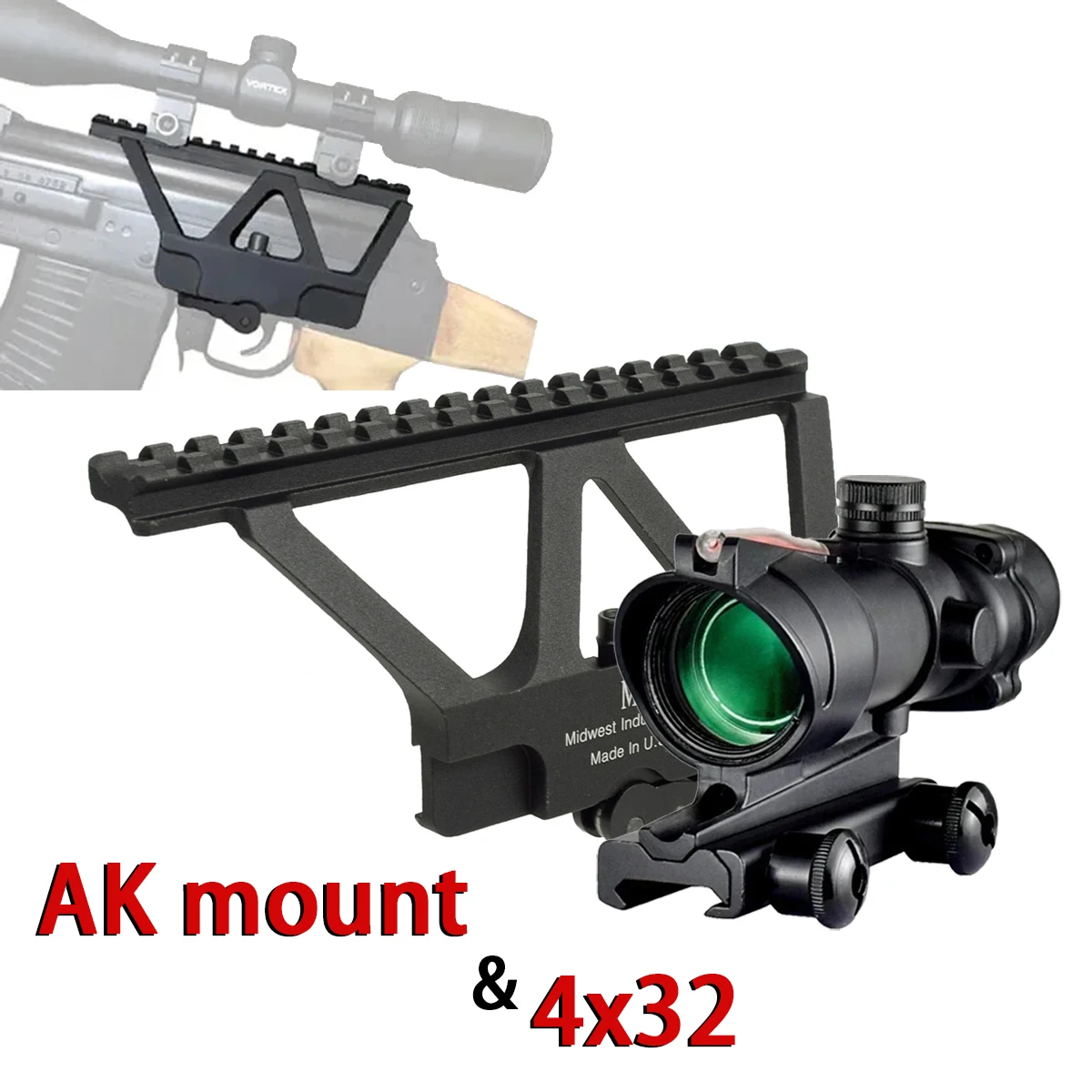 Rail latéral tactique MI AK, support de portée AK pour AK-47 AK47, collimateur de portée 4x32, fusil Airsoft de chasse, Rail Picatinny supérieur de 20mm