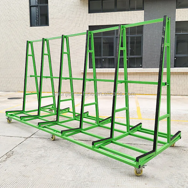 1500kg 4メートルAフレームガラス輸送ラック（6輪付き）