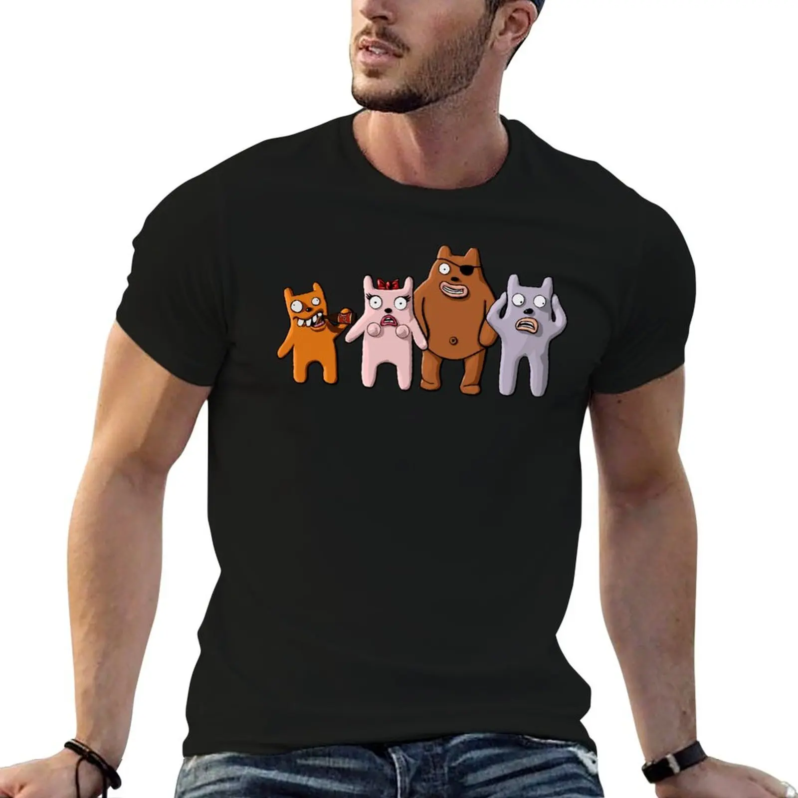 Rex the Runt Line Up T-Shirt Large Size Casual Tee Shirt