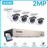 ZOSI 2MP Home Wired Security System H.265+ 8CH DVR 4/8pcs 1080p Night Vision Outdoor Waterproof Video Surveillance Camera Kits