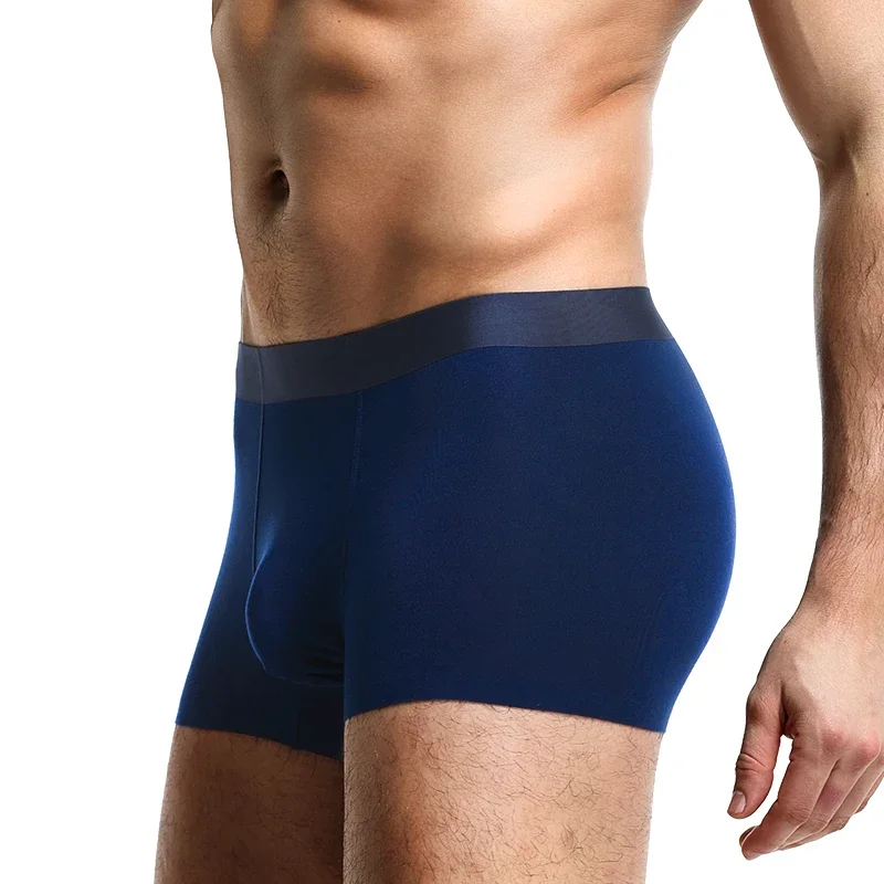 2PCSM ملابس داخلية للرجال، سراويل رجالية بأربعة زوايا، دعم الصفن، شورت رياضي مسامي ومضاد للبكتيريا، مسطح كبير الحجم